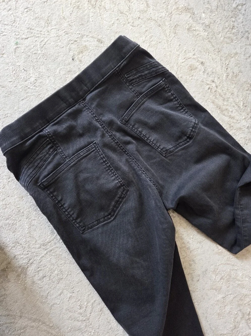Free People Elastic Waist Black Skinny Jeans